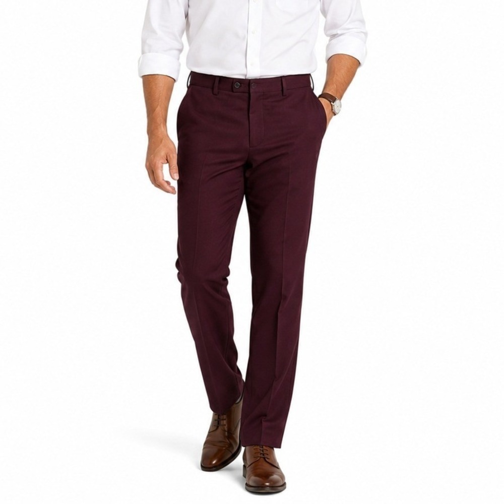 Paisley & Gray Dress Pants Men 40x32 Maroon 5991P Slim Fit Stretch Trousers NWT